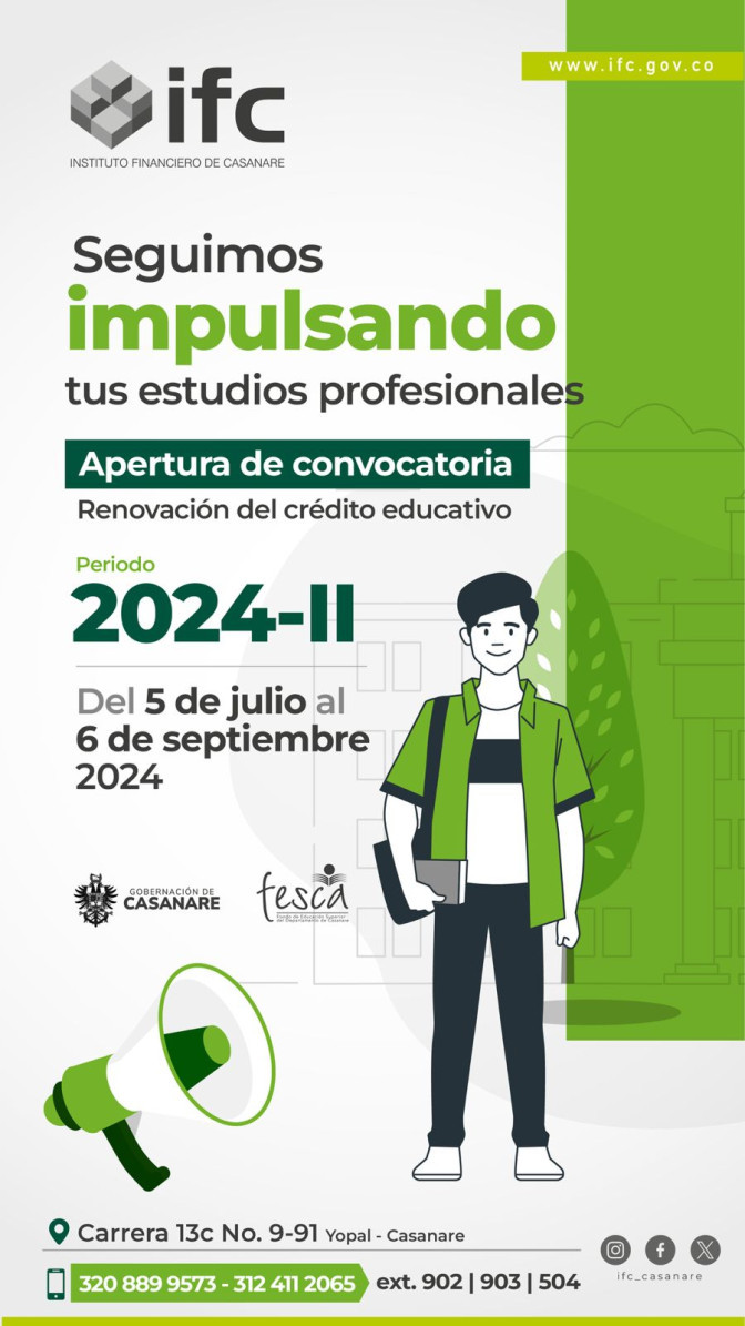 Hasta el próximo 6 de septiembre hay plazo para renovación de crédito educativo en el IFC